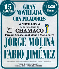 Gran Novillada con picadores Jorge Molina y Fabio Jiménez