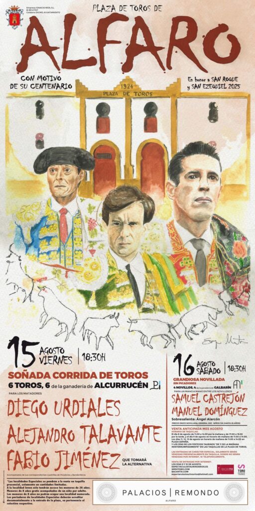 Diego Urdiales, Alejandro Talavante y Fabio Jiménez en su alternativa en Alfaro